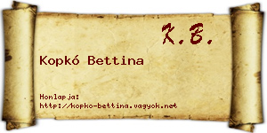 Kopkó Bettina névjegykártya