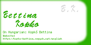 bettina kopko business card