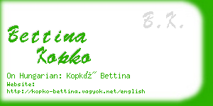 bettina kopko business card